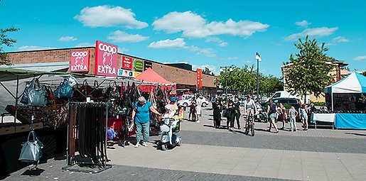 Vybild över Hofors centrum under Bessemerfesten