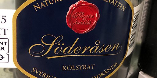 Söderåsen vattens flasketikett